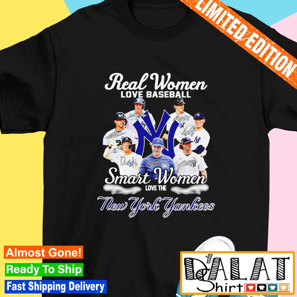 Real women love baseball smart women love 2023 New York Yankees signatures T -shirt - Dalatshirt