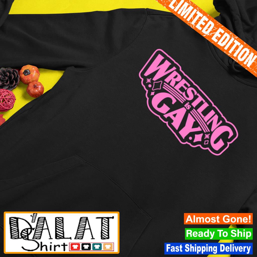 Wrestling is gay pink logo T-shirt - Dalatshirt