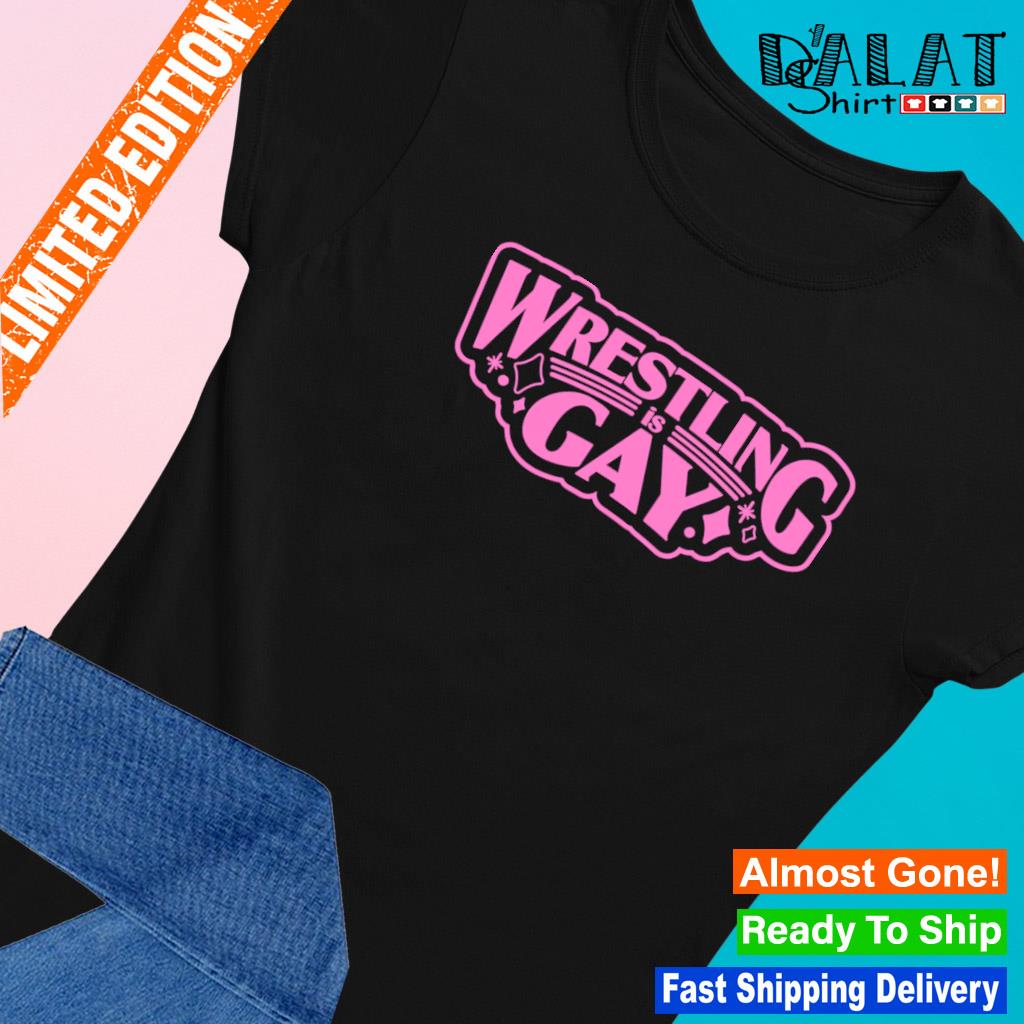 Wrestling is gay pink logo T-shirt - Dalatshirt