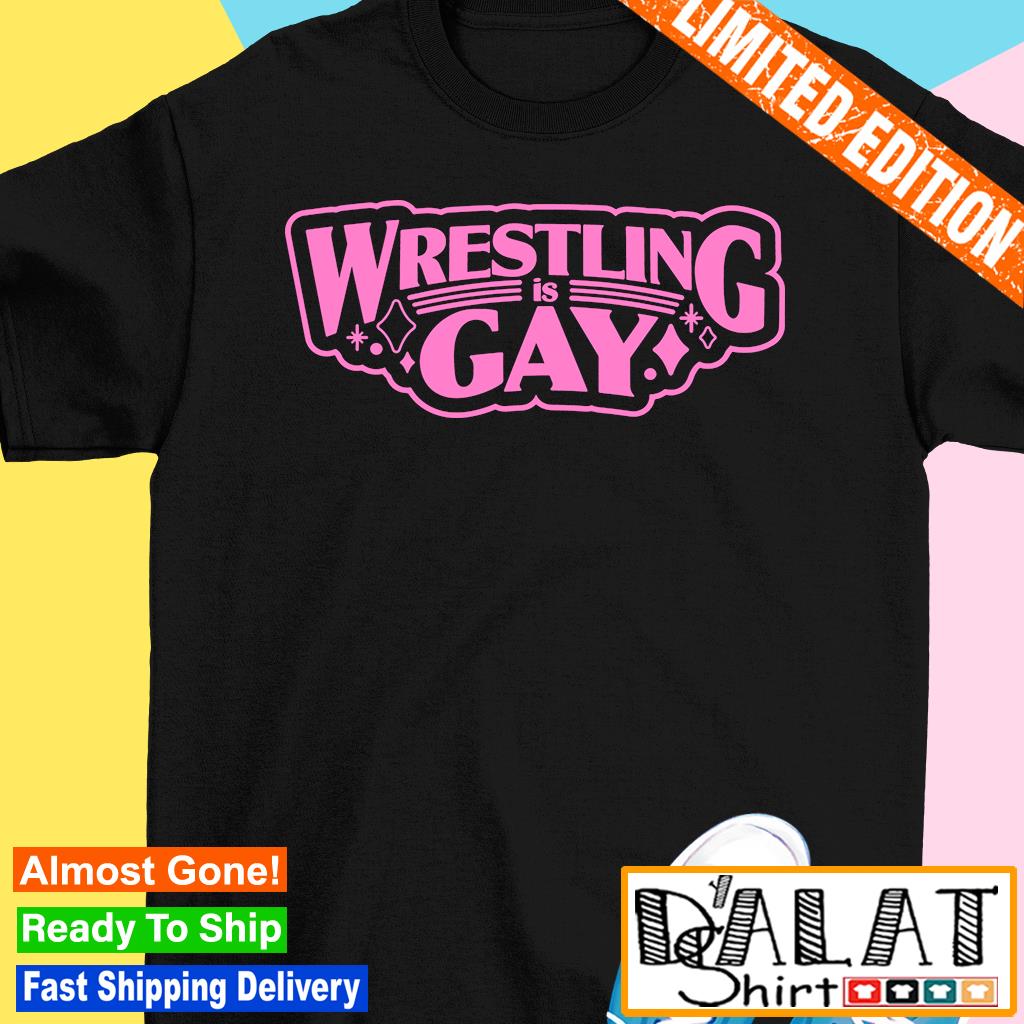 Wrestling is gay pink logo T-shirt - Dalatshirt