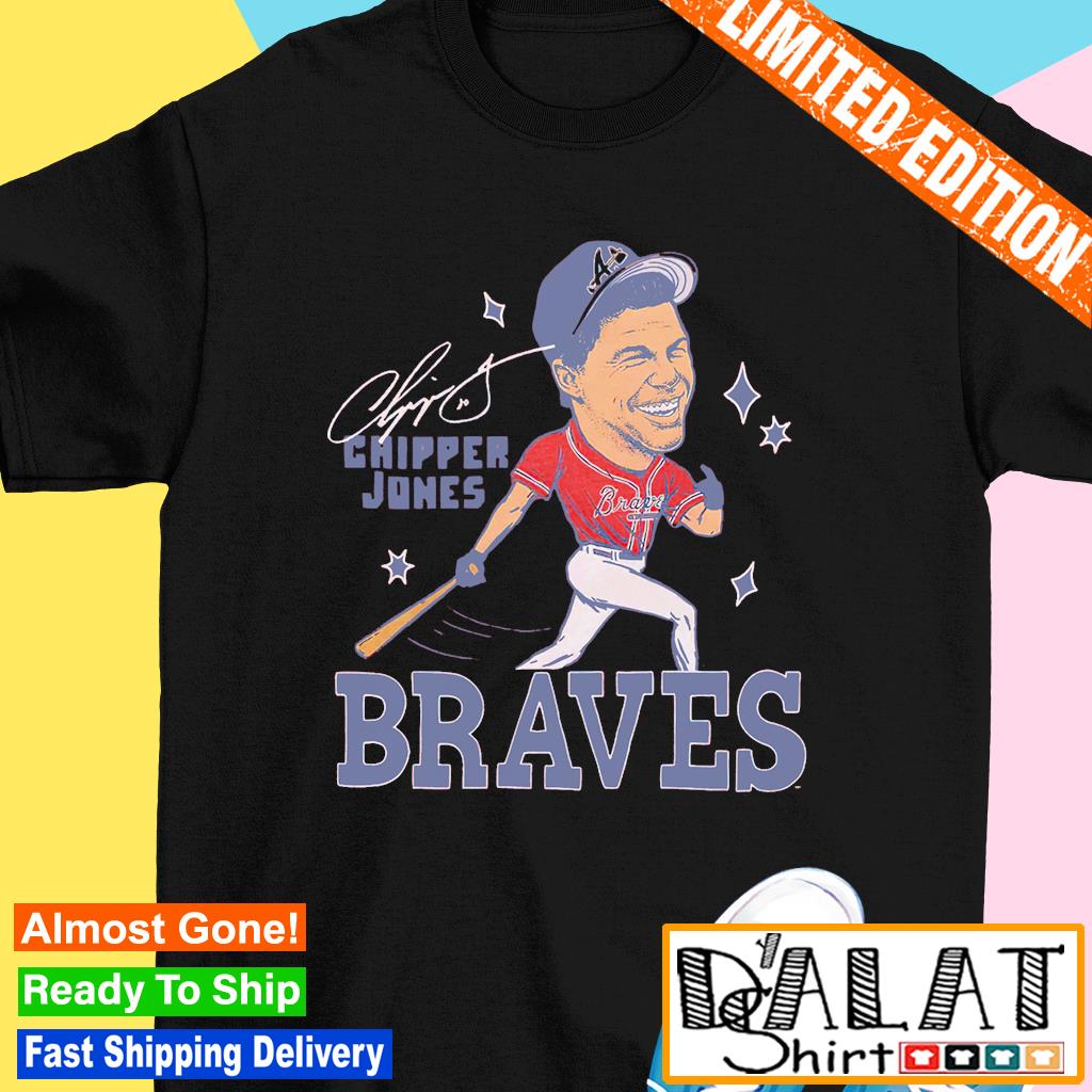 Chipper Jones Atlanta Braves cartoon signature shirt, hoodie, sweater, long  sleeve and tank top