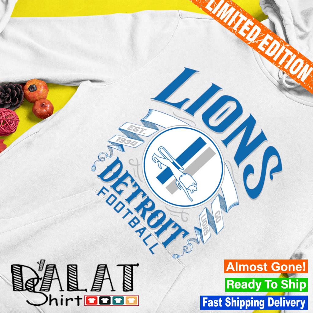 47 Detroit Lions Blue Retro 1934 Short Sleeve T Shirt