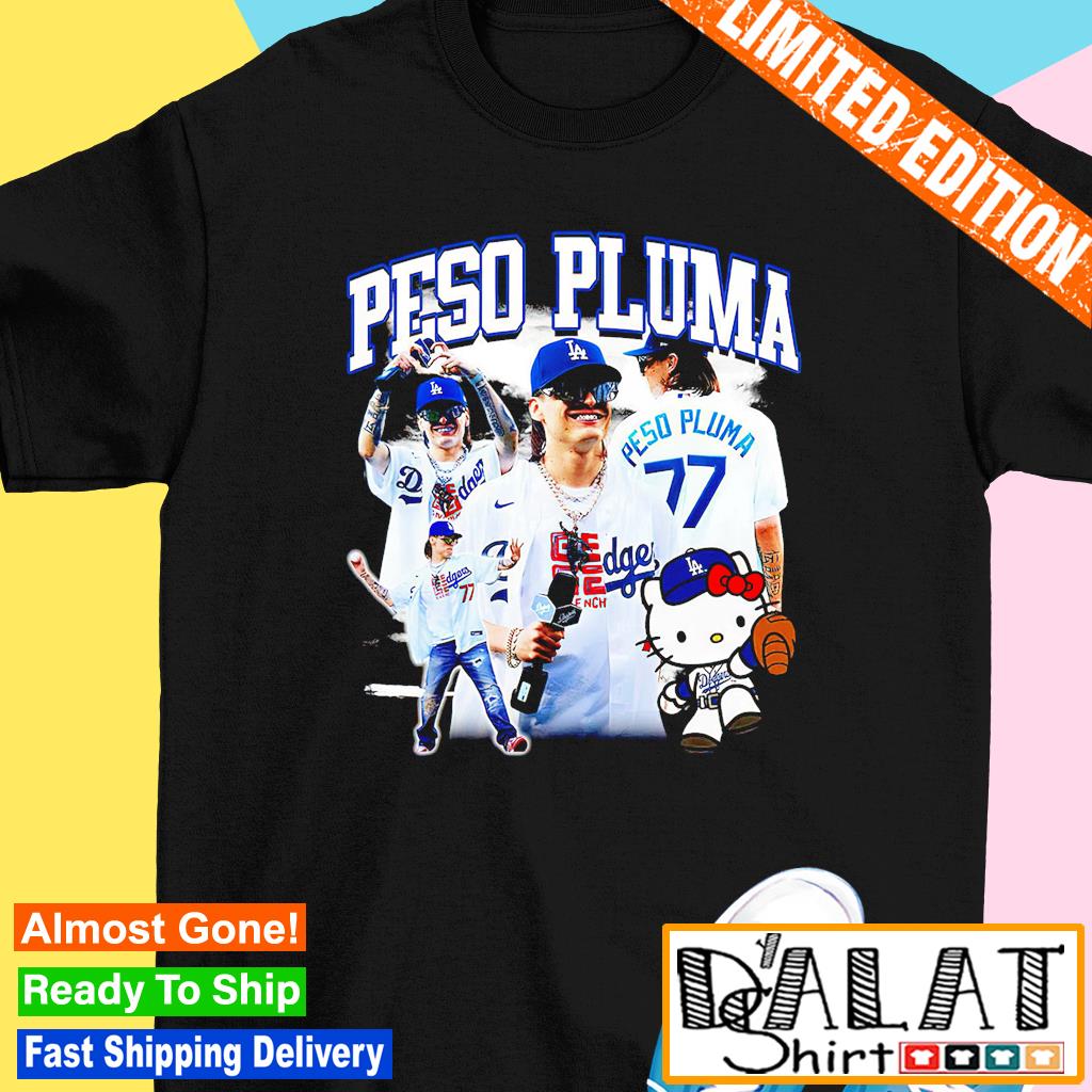 Peso Pluma 77 Los Angeles Dodgers Baseball Jersey -   Worldwide Shipping