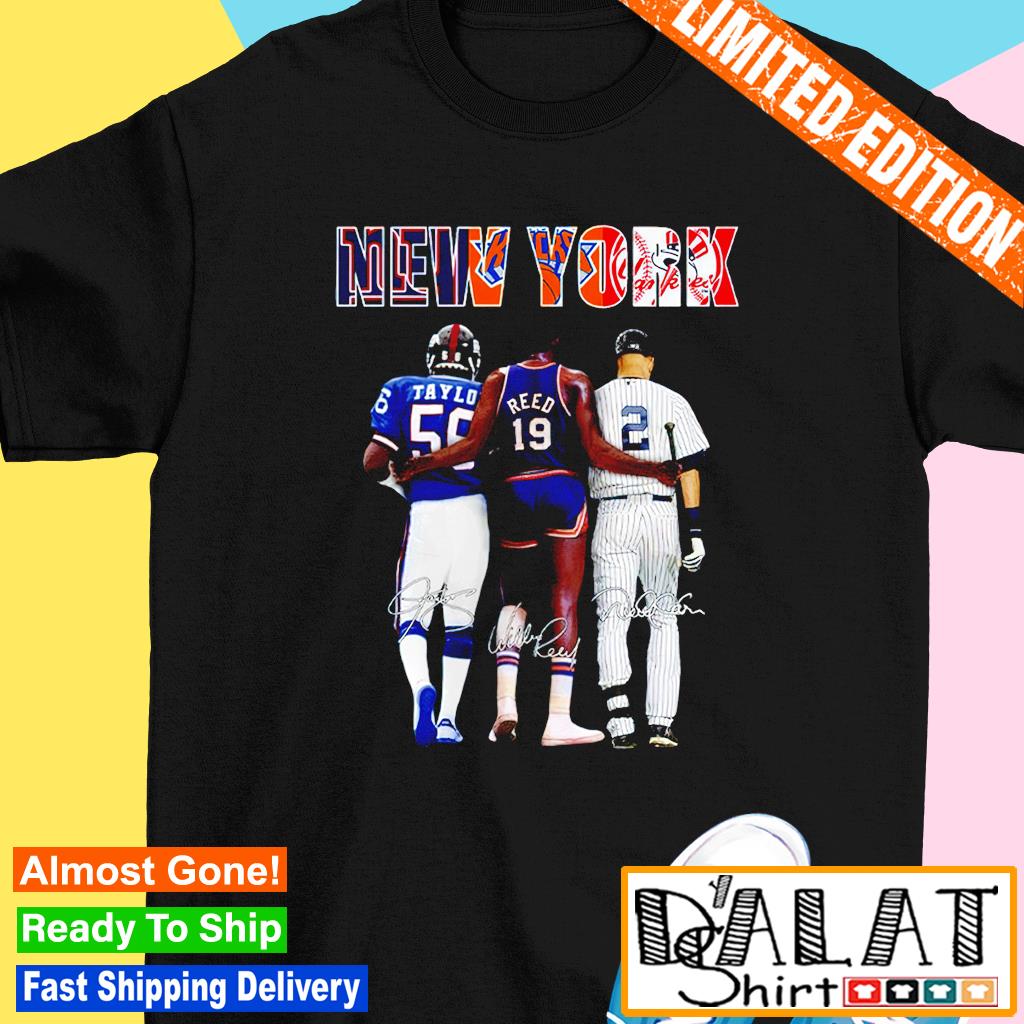 Lawrence Taylor 55 – Willis Reed 19 – Derek Jeter 2 T-Shirt - Yesweli