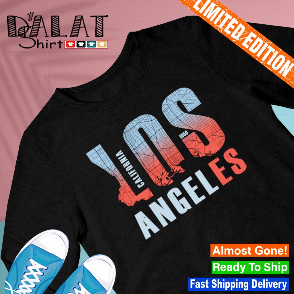 Official los Angeles Typo With Map shirt, hoodie, sweater, long sleeve and  tank top