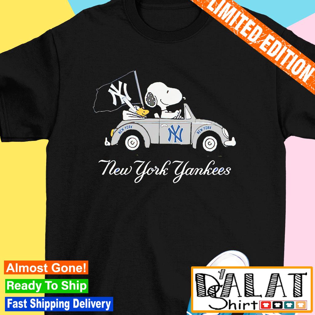 Snoopy Drives Car With New York Yankees Flag shirt - Dalatshirt