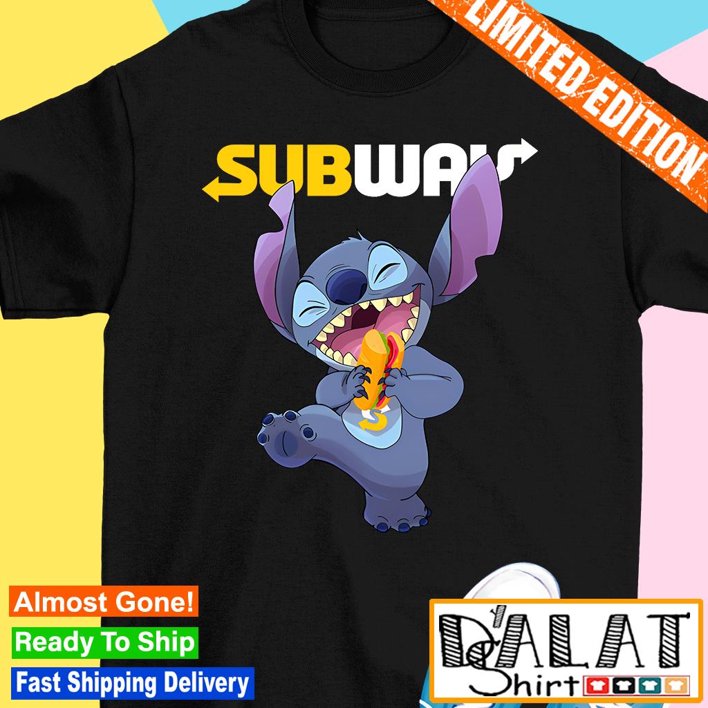 Subway Stitch eating hotdog funny shirt - Dalatshirt