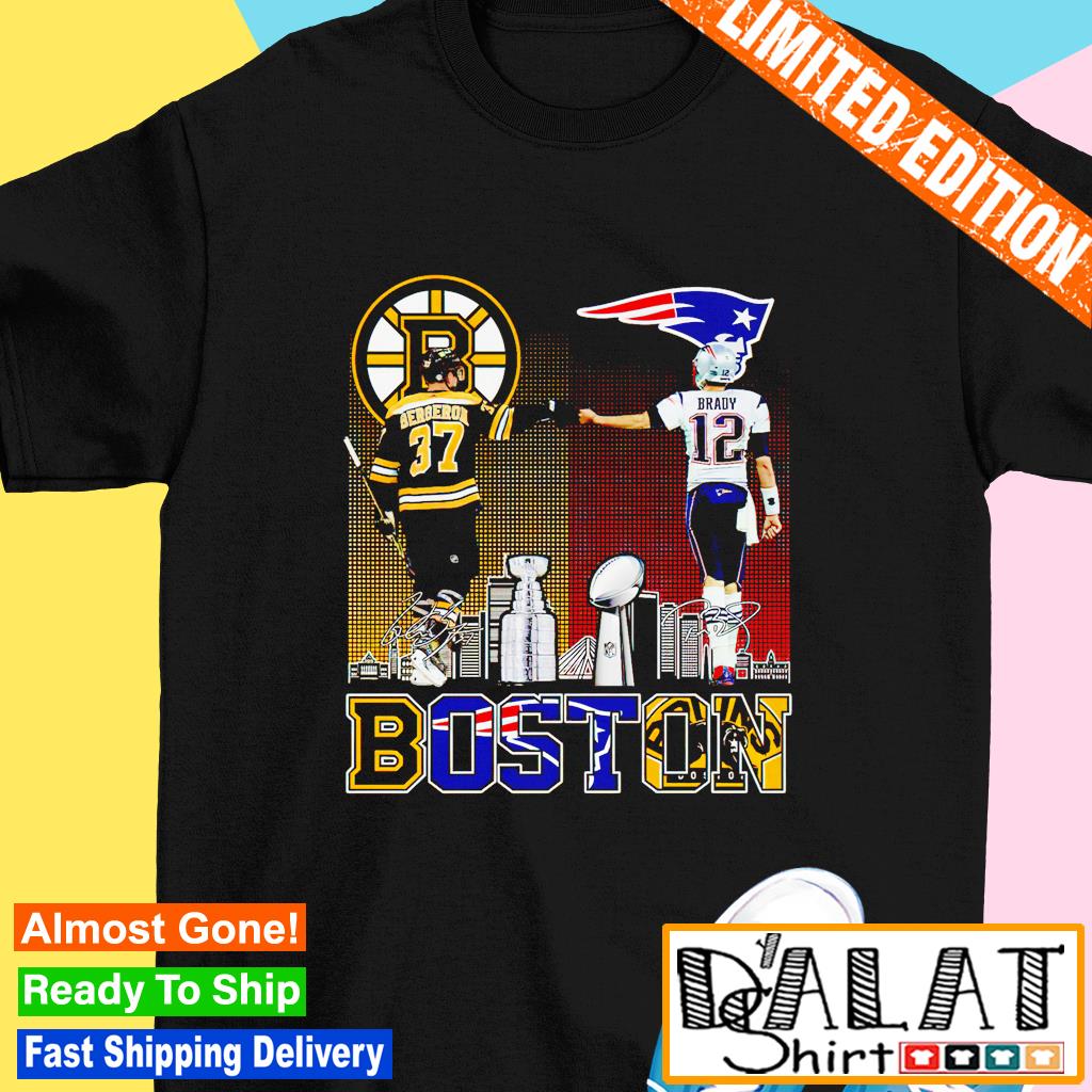 Boston Bruins Bergeron And New England Patriot Tom Brady Champions T Shirt  - Growkoc