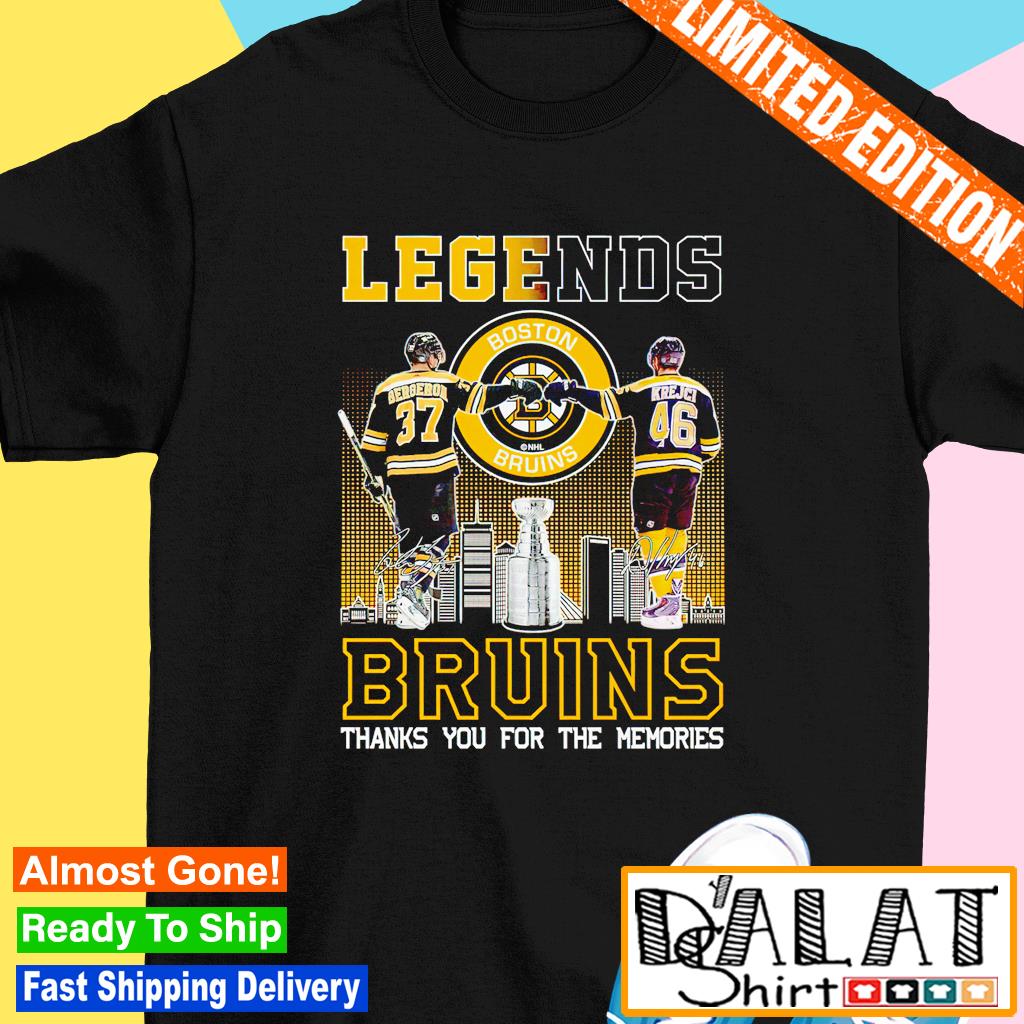 Legend Bergeron And Krejci Boston Bruins Thank You For The Memories  Signatures Shirt, hoodie, sweater, long sleeve and tank top
