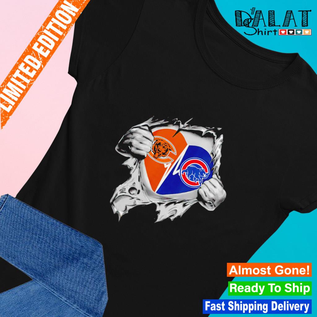 Chicago Bears inside my heart Chicago Cubs shirt, hoodie, sweater,  ladies-tee and tank top