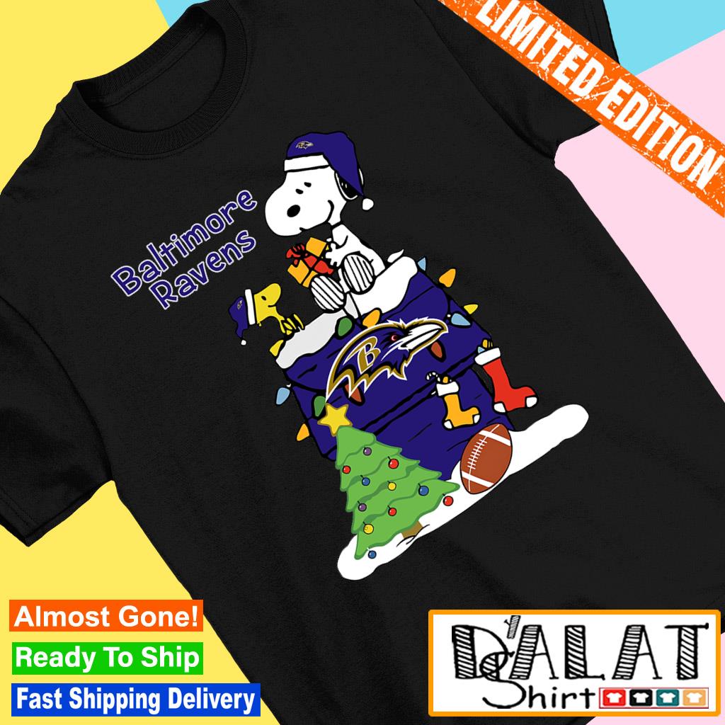 Snoopy Baltimore Ravens Christmas shirt, hoodie, sweater, long sleeve and  tank top