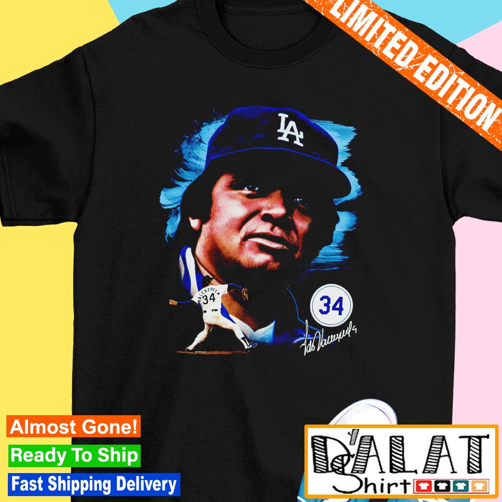 Official Number 34 Portrait Los Angeles Dodgers Fernando Valenzuela Shirt,  hoodie, sweater, long sleeve and tank top