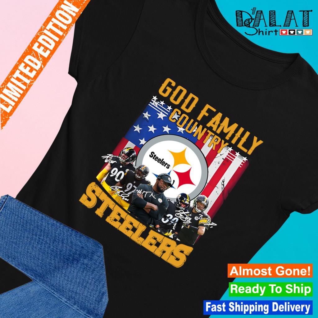 : God Family Steelers Pro Us Flag Shirt Father's Day Dad Gift T- Shirt : Clothing, Shoes & Jewelry