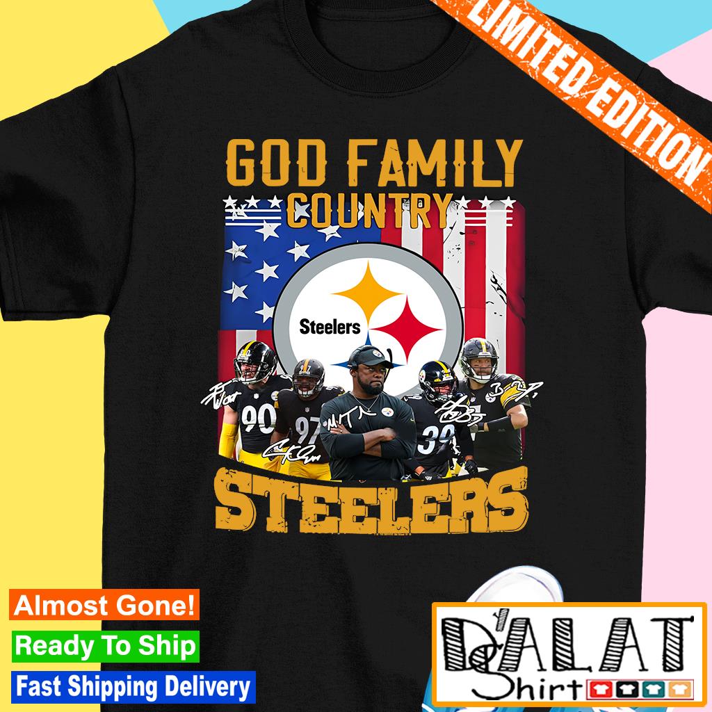 : God Family Steelers Pro Us Flag Shirt Father's Day Dad Gift T- Shirt : Clothing, Shoes & Jewelry