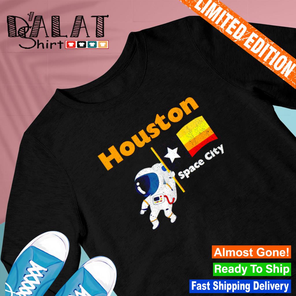 SafSafStore Houston Astros World Series Champ Texas Flag Astronaut Space City T-Shirt