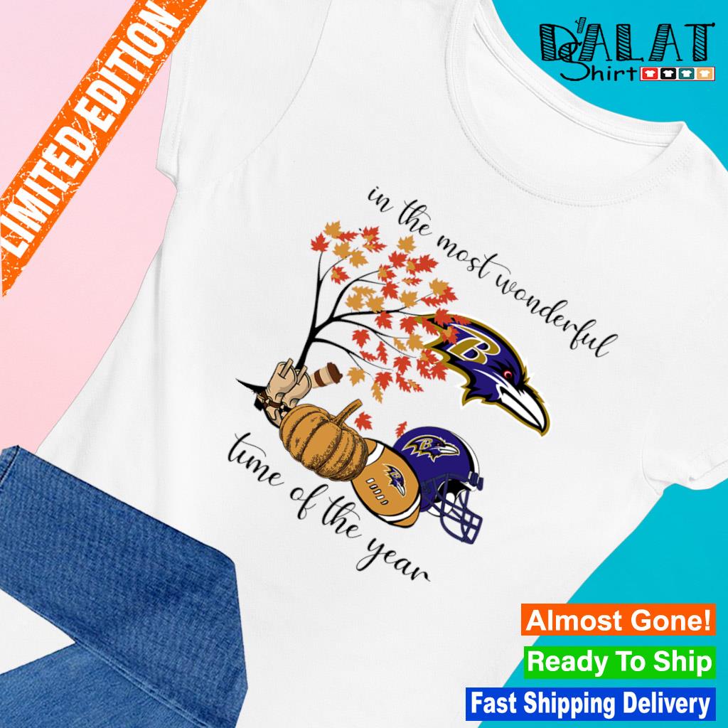 Baltimore Ravens In The Most Wonderful Time Of The Year 2023 T-shirt,Sweater,  Hoodie, And Long Sleeved, Ladies, Tank Top