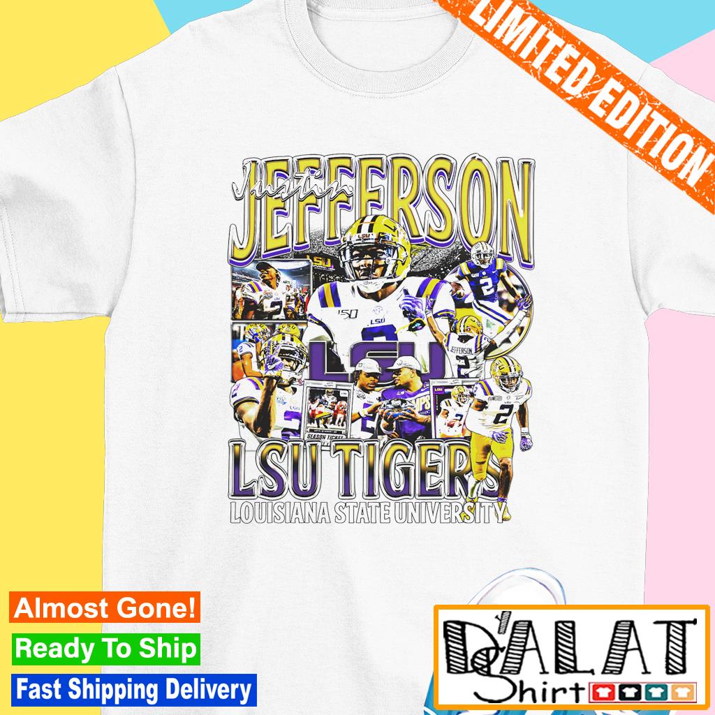 Justin Jefferson 2 LSU Tigers Louisiana State University football player  Vintage shirt, hoodie, sweater, long sleeve and tank top