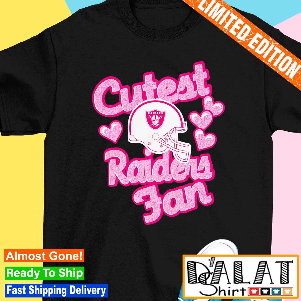 Girls Infant Las Vegas Raiders Pink Cutest Fan Hearts T-Shirt