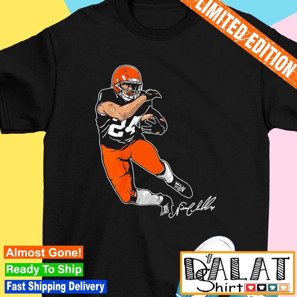 Nick Chubb Shirt, Cleveland Football Men's Cotton T-Shirt