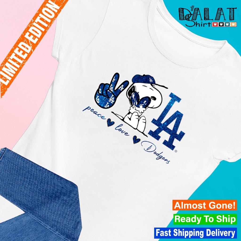 Snoopy Peace Love Los Angeles Dodgers 2023 T-shirt,Sweater, Hoodie, And  Long Sleeved, Ladies, Tank Top