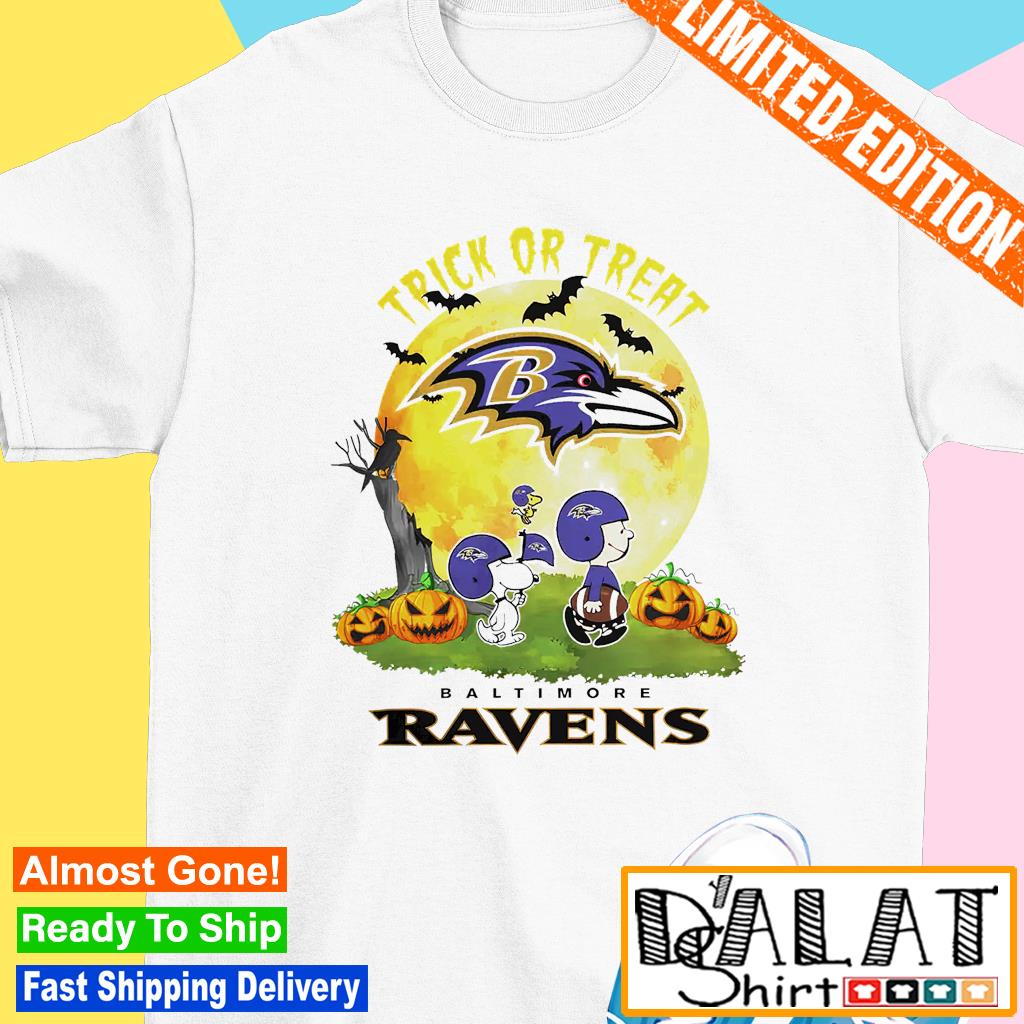 Snoopy Trick Or Treat Halloween Baltimore Ravens Shirt - High-Quality  Printed Brand