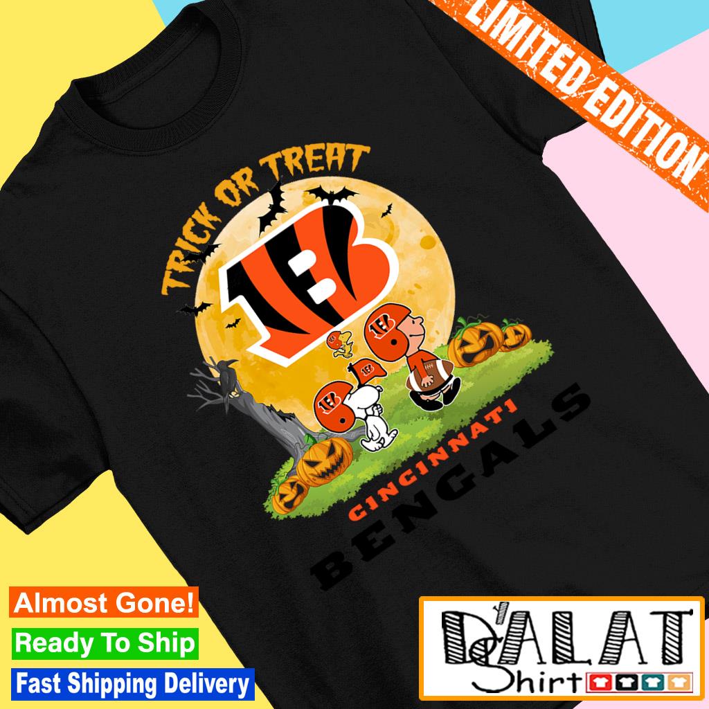 Snoopy Trick Or Treat Halloween Cincinnati Bengals Logo T Shirt, hoodie,  sweater, long sleeve and tank top