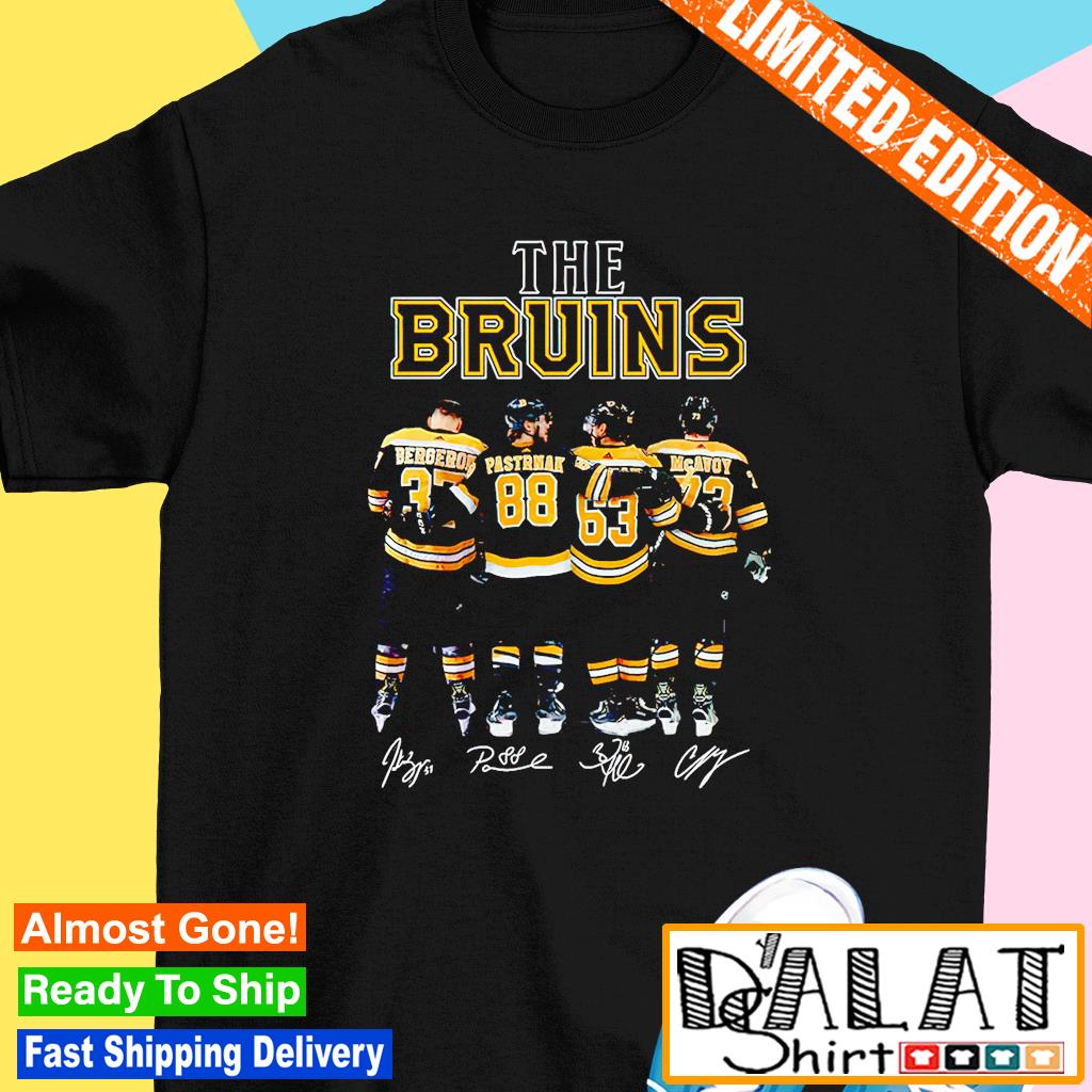 The Bruins Patrice Bergeron Brad Marchand David Pastrnak and James Mcavoy  shirt - Dalatshirt