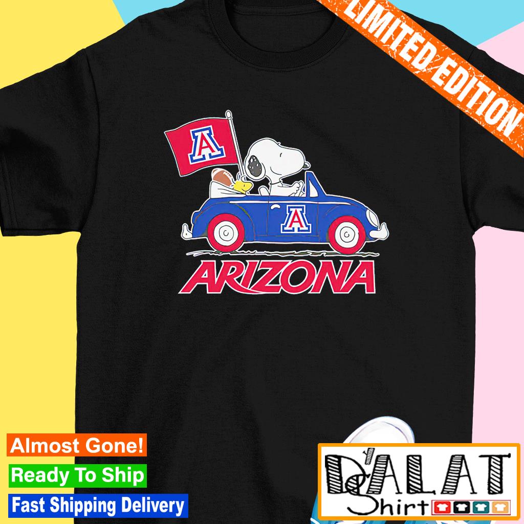 Original Arizona Wildcats Football Snoopy Dog Driving Car shirt, hoodie,  sweater, long sleeve and tank top