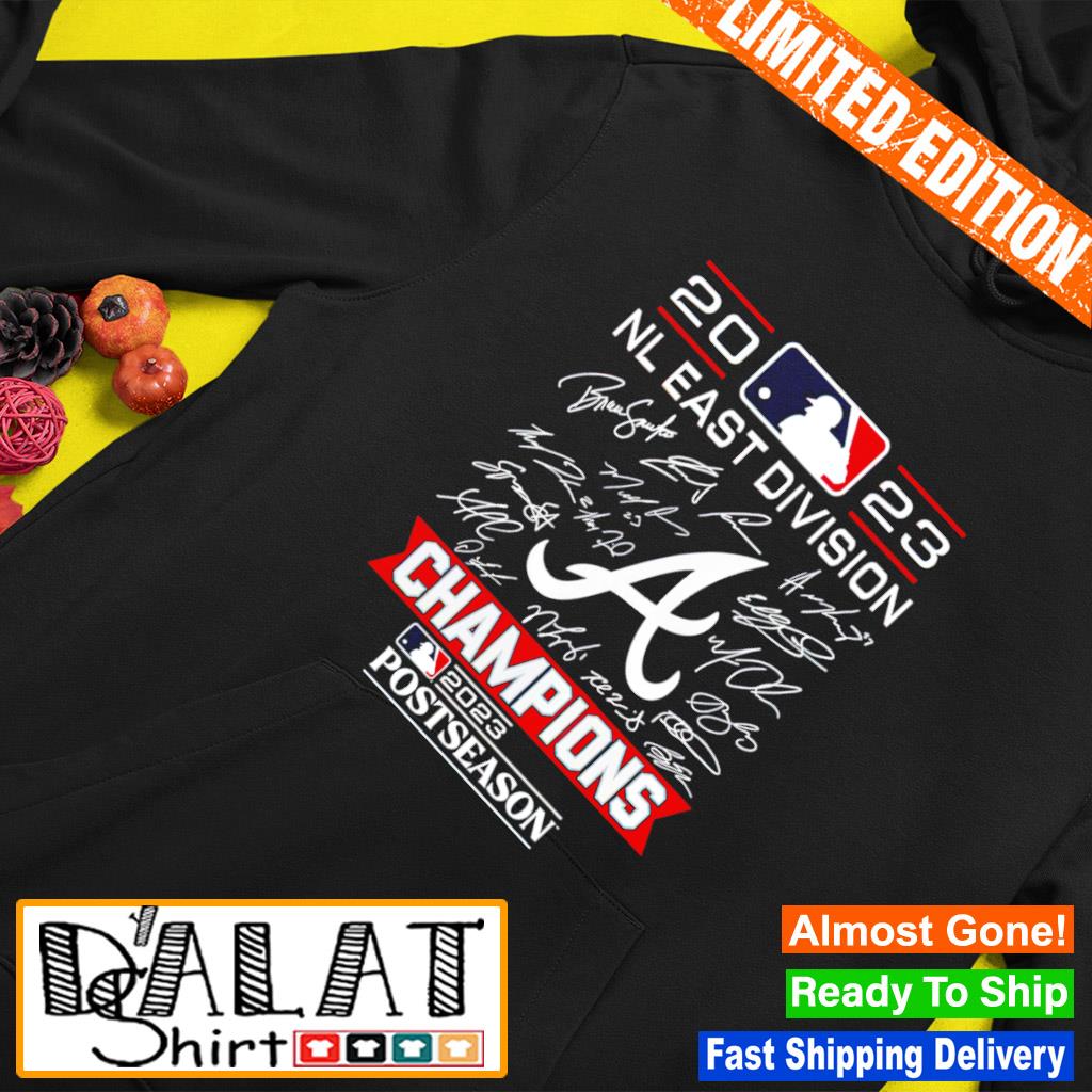 Atlanta Braves 2023 Nl East Division Champions Signatures Shirt, hoodie,  sweater, long sleeve and tank top