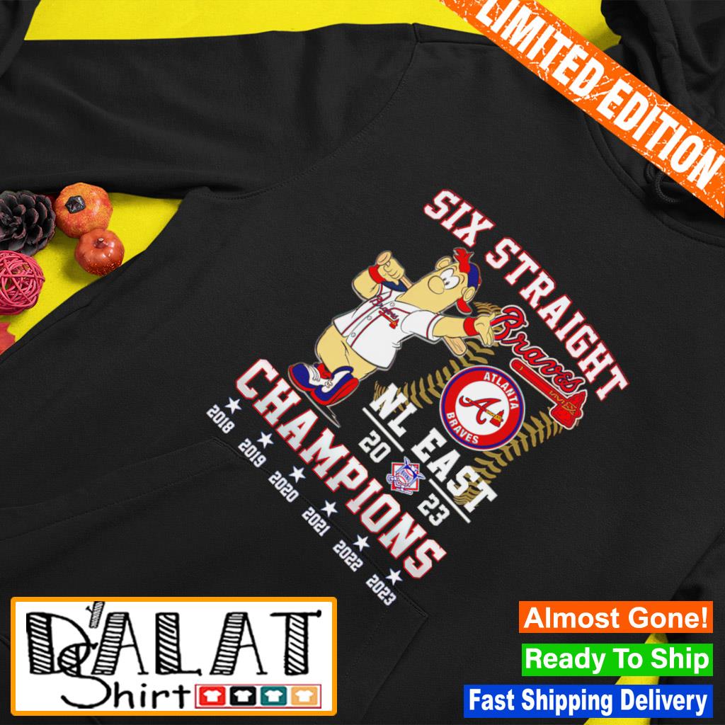 Original Blooper Six Straight Nl East Champions 2023 Atlanta Braves shirt,  hoodie, sweater, long sleeve and tank top