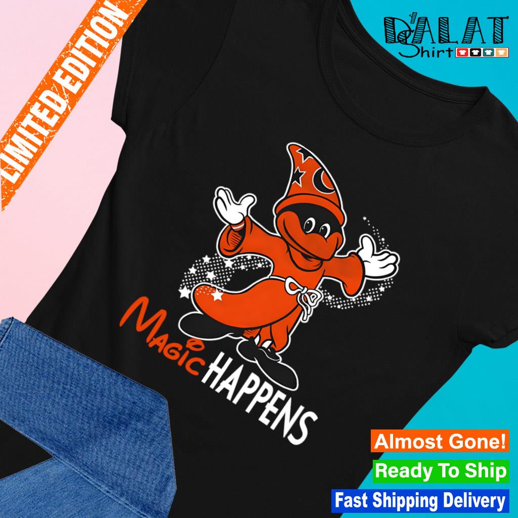 Baltimore Orioles magic happens shirt, hoodie, sweater and v-neck
