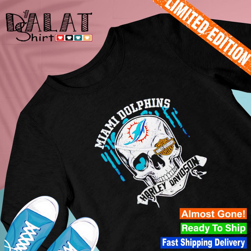 Miami Dolphins Harley Davidson Skull shirt - Dalatshirt