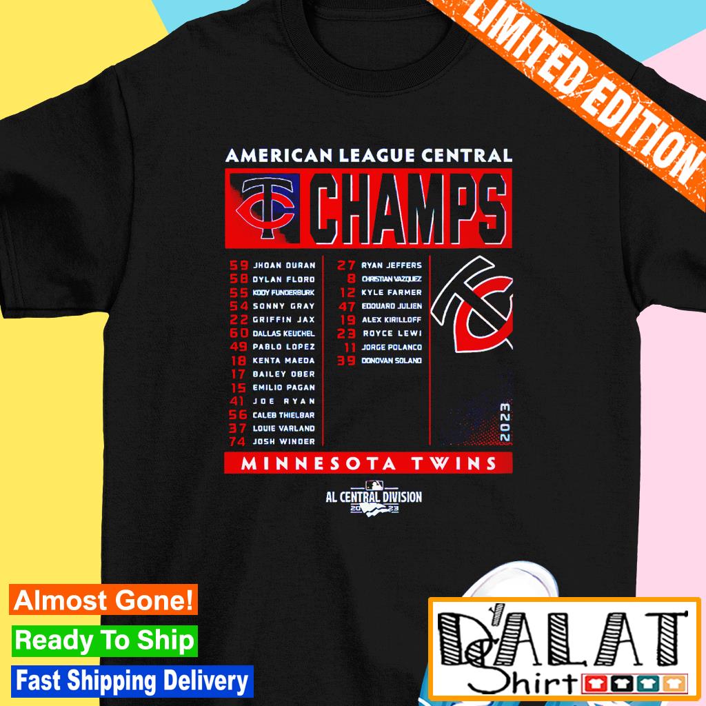 Minnesota Twins 2023 American League AL Central Division Champions shirt -  Dalatshirt