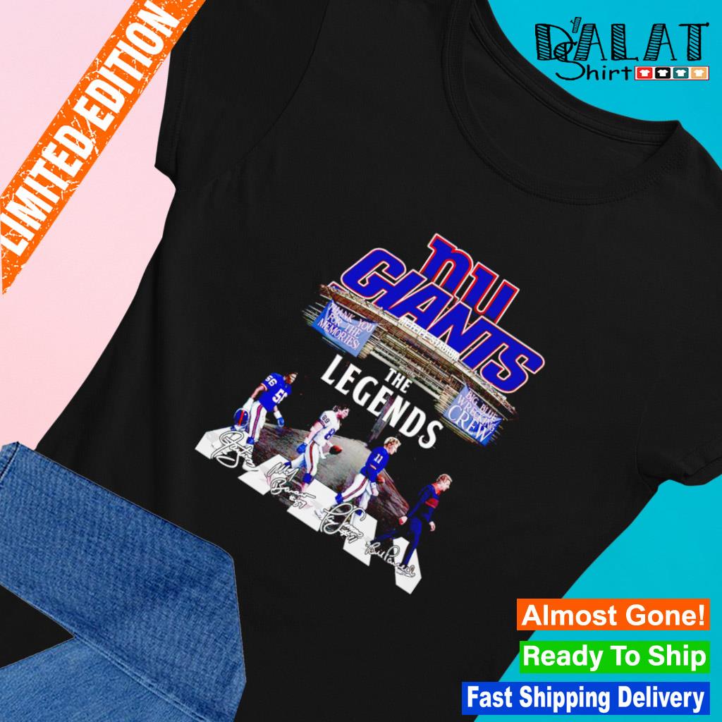 New York Gians the legends big blue wrecking crew thank you for the  memories signatures shirt, hoodie, sweater, long sleeve and tank top