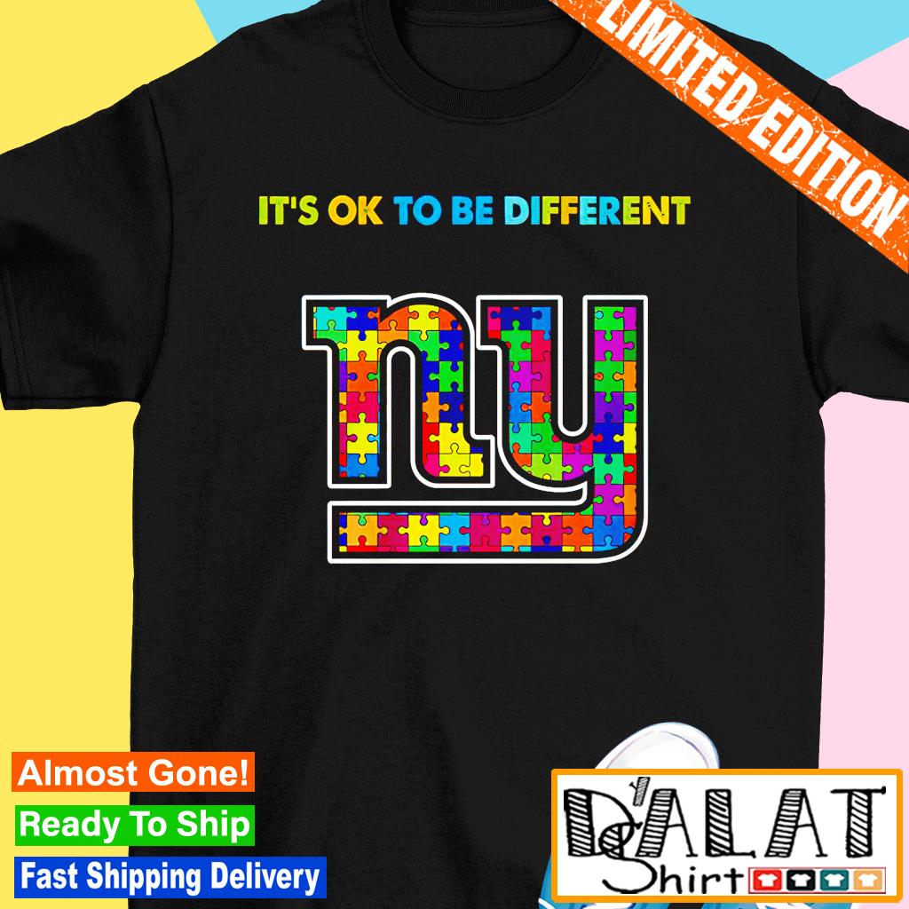 New York Giants Autism It's Ok To Be Different Breast Cancer Shirt, hoodie,  sweater, long sleeve and tank top