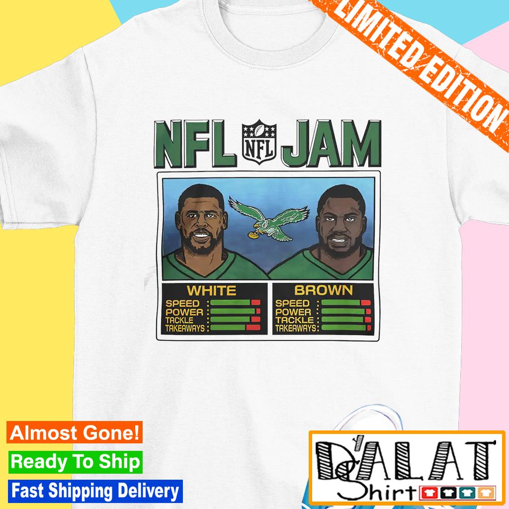 NFL Jam Eagles White and Brown shirt - Dalatshirt