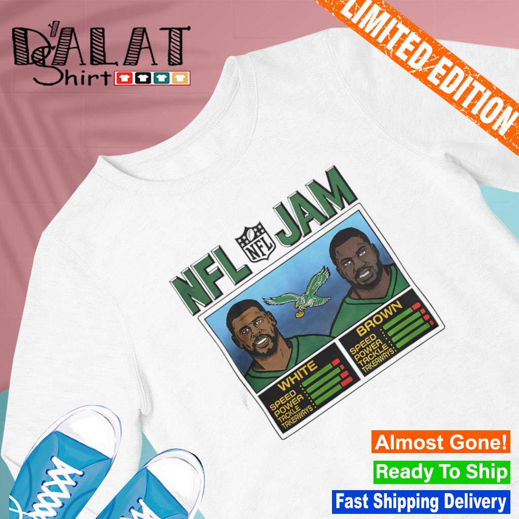 NFL Jam Eagles White and Brown shirt - Dalatshirt