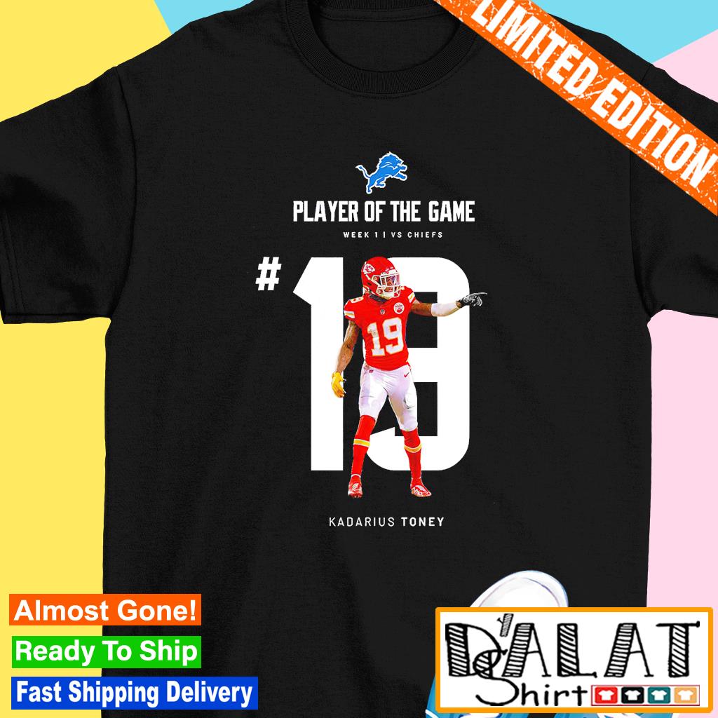 Player Of The Game Number 19 Kadarius Toney Detroit Lions vs Kansas City  Chiefs NFL Kickoff 2023 3D T-Shirt - Binteez