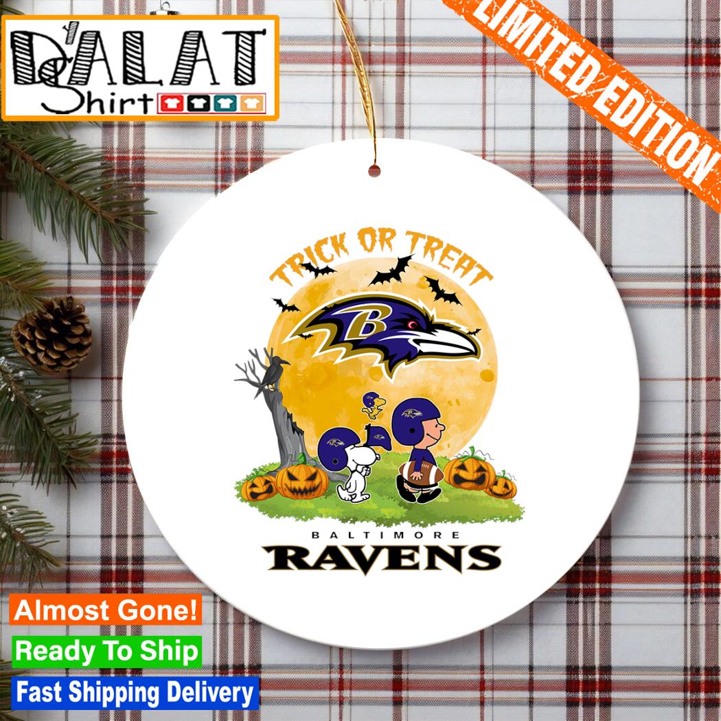 Baltimore Ravens Snoopy Christmas Circle Ornament