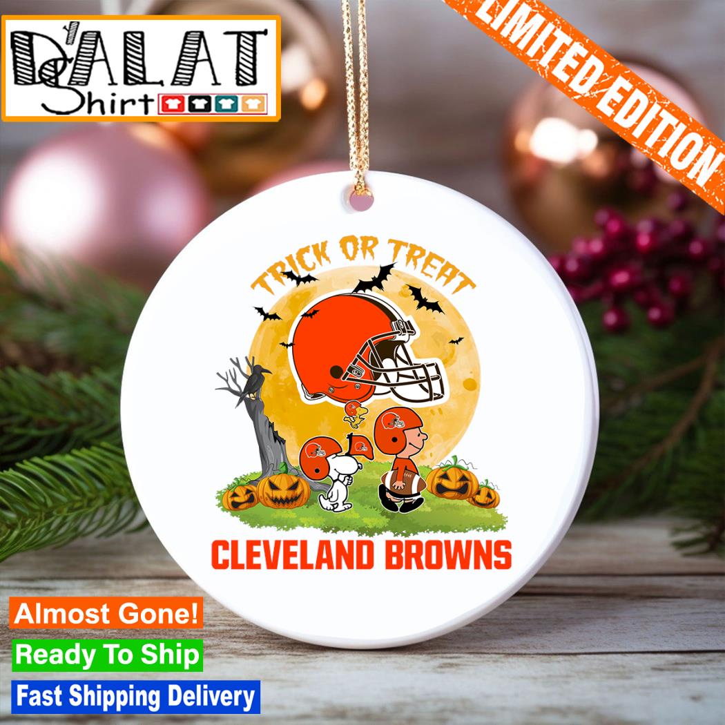 Snoopy Trick Or Treat Halloween Cleveland Browns Ornament - Dalatshirt