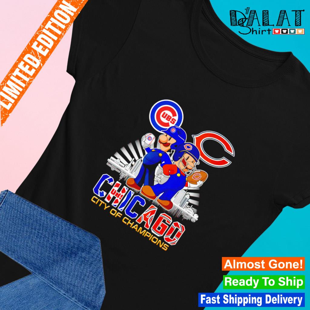 Super Mario Chicago Cubs and Chicago Bears City of Champions shirt