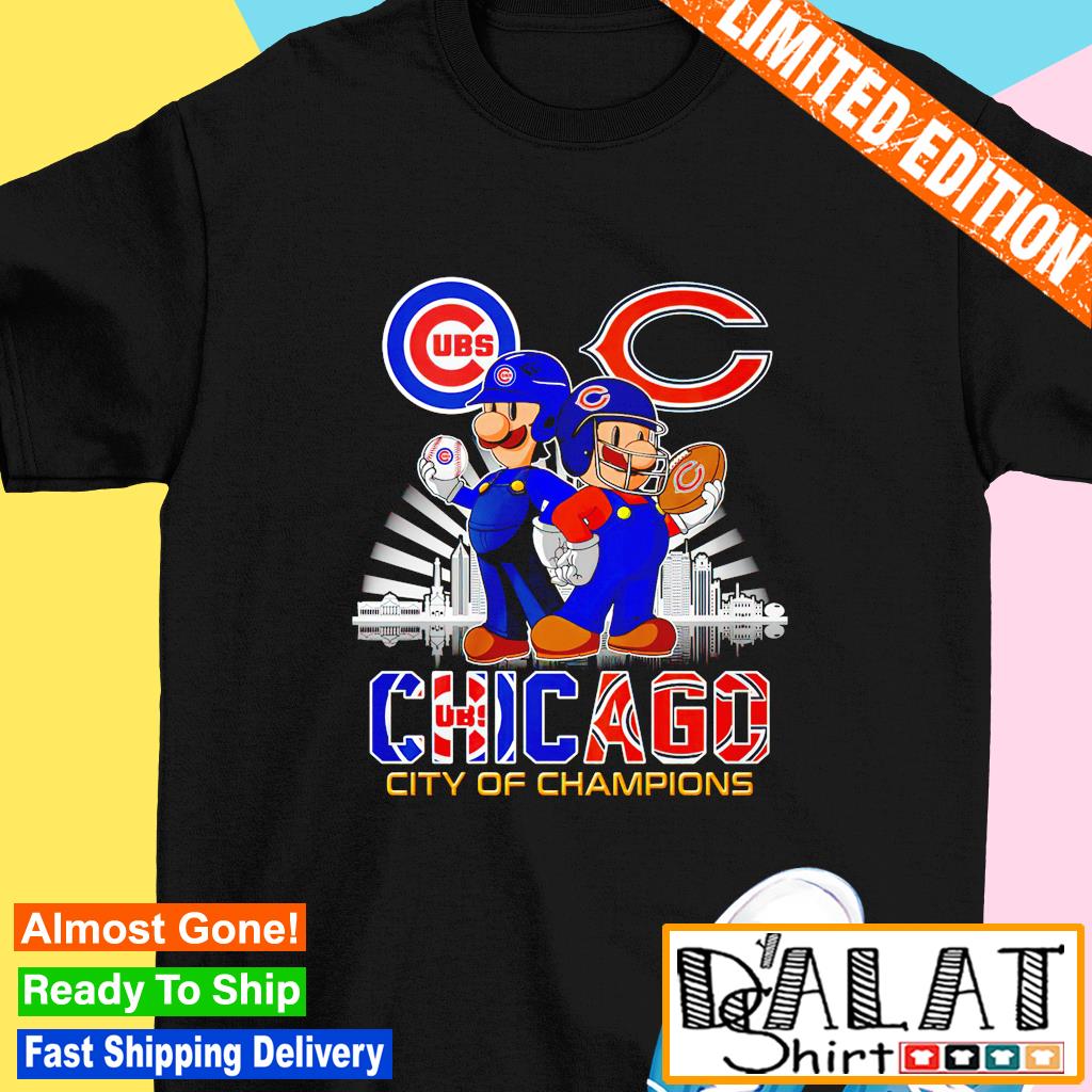 Super Mario Chicago Cubs and Chicago Bears City of Champions shirt