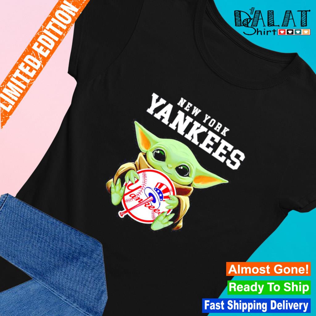 Baby Yoda New York Yankees logo T-shirt - Dalatshirt