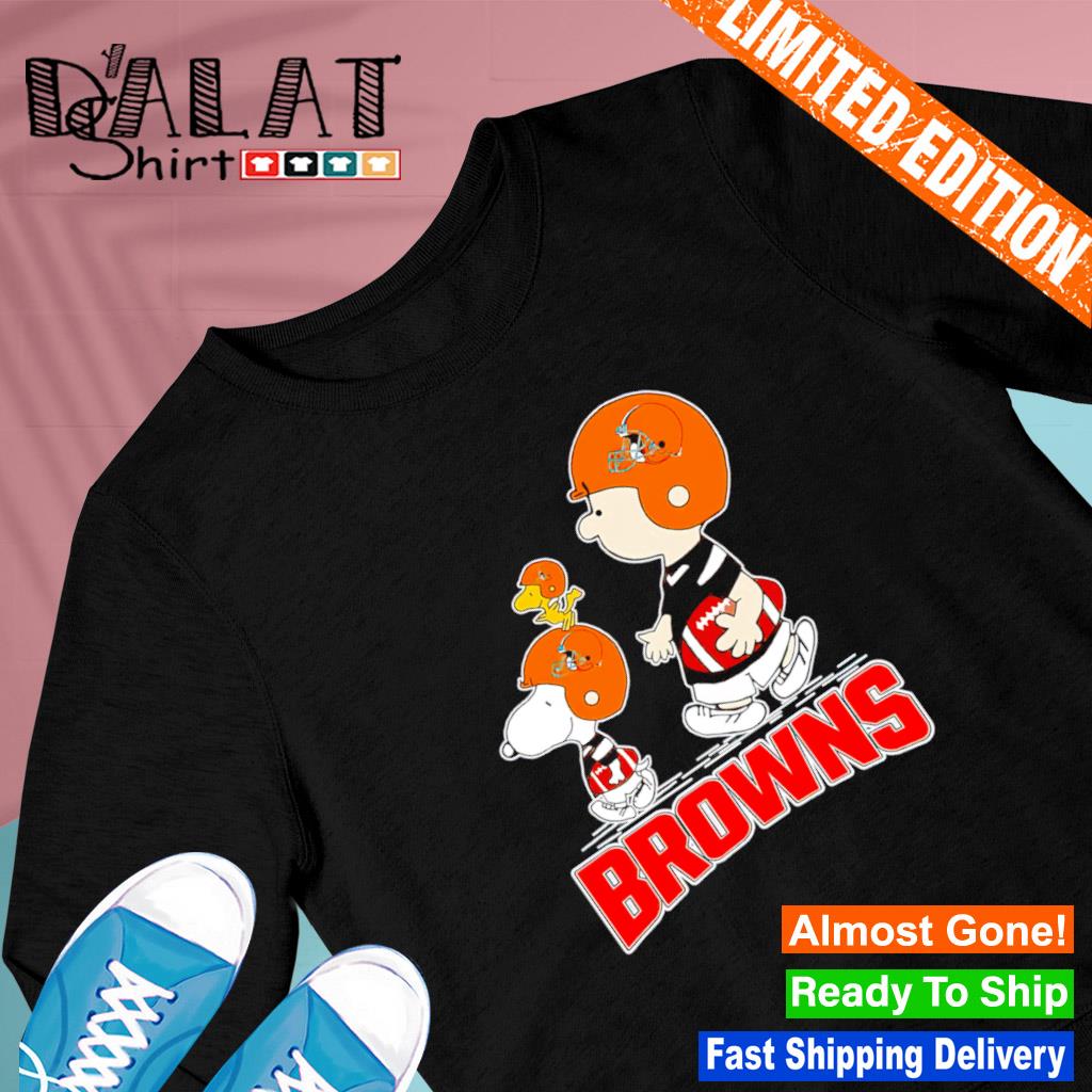 Snoopy And Charlie Brown Happy Cleveland Browns Shirt