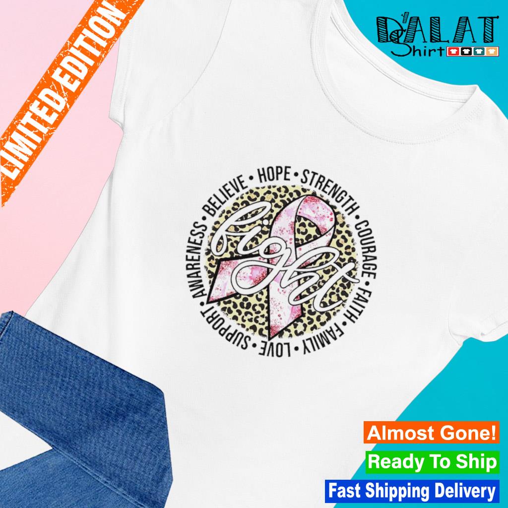 Support Breast Cancer Awareness T-Shirt Faith Fight Hope Tee