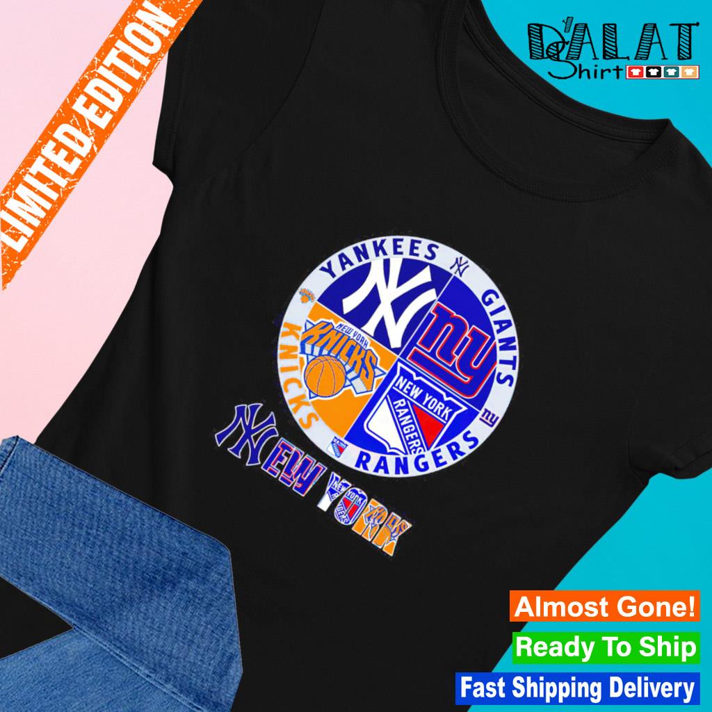 New York Circle Logo Sport Teams Giants Yankees Rangers Knicks T-shirt,  hoodie, sweater and long sleeve
