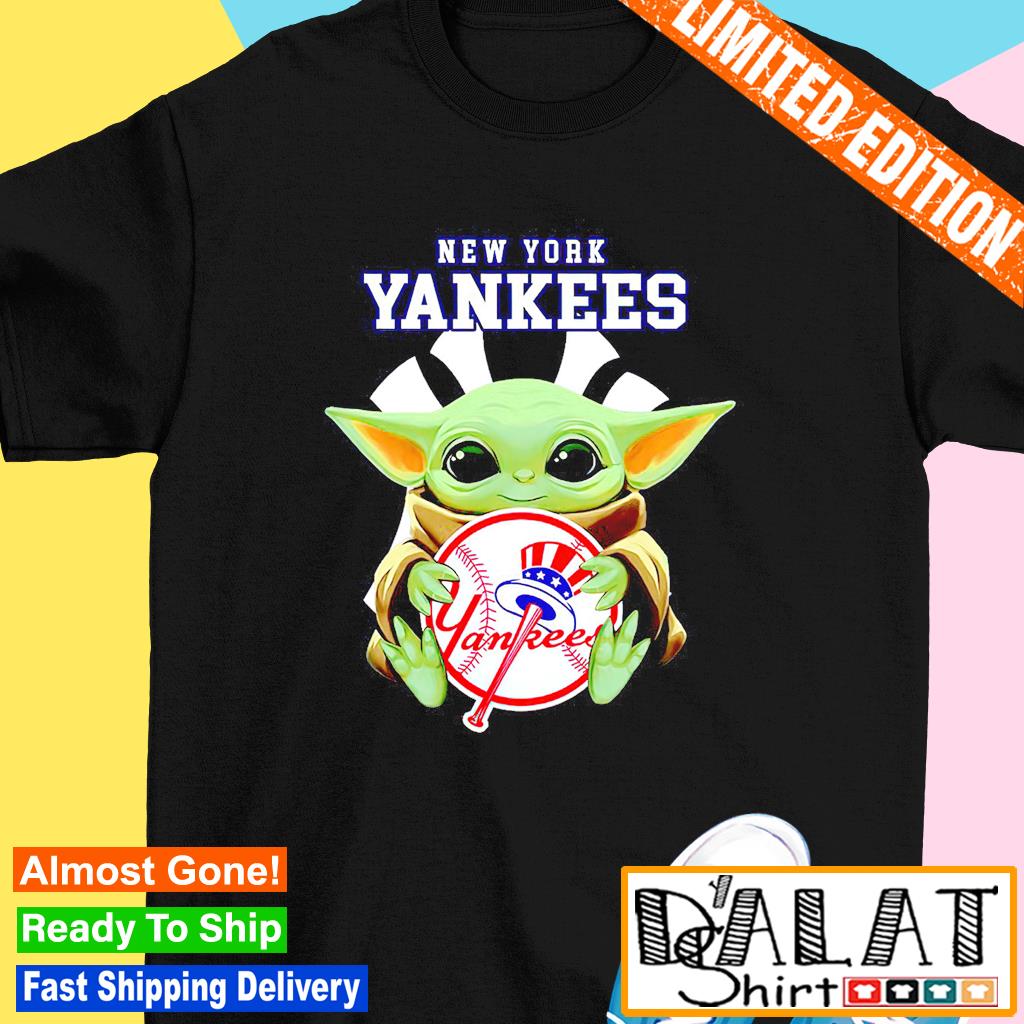 New York Yankees Baby Yoda hugs logo shirt, hoodie, sweater, long