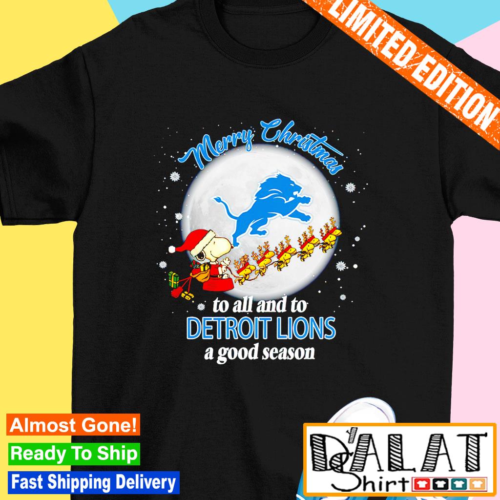 Snoopy Detroit Lions Merry Christmas Shirt - High-Quality Printed