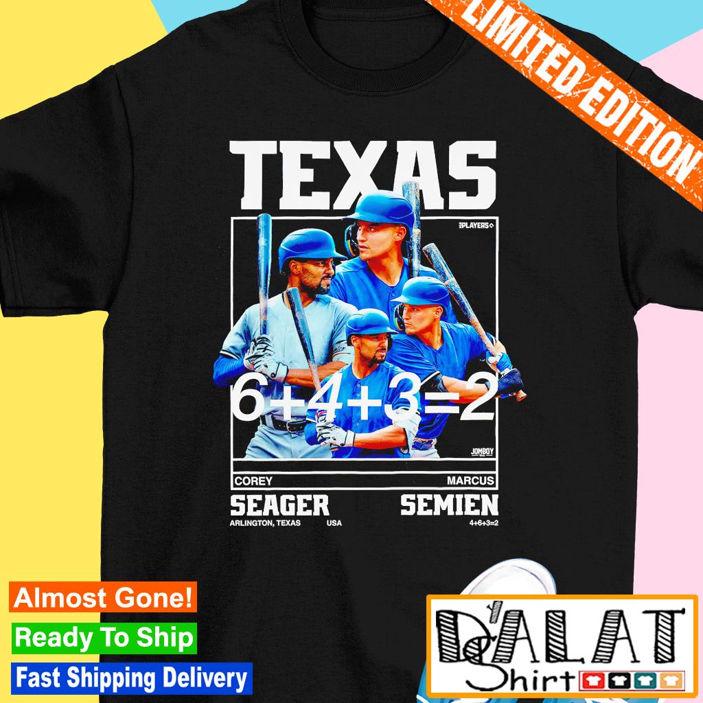 WHITE Rangers Corey Seager Marcus Semien 2022 T-shirt ADULT 