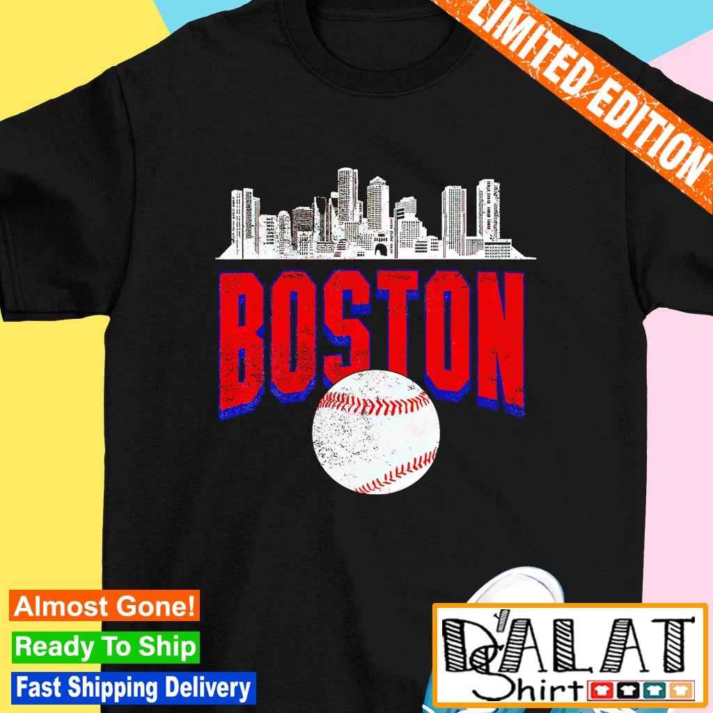 Boston City Skyline retro Boston baseball vintage shirt